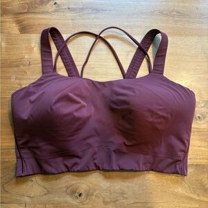 Women's Lululemon Burgundy Strappy sports bra